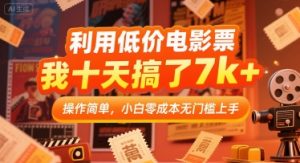 利用低价电影票,我十天搞了7k+,操作简单,小白零成本无门槛上手【揭秘】-第一资源库