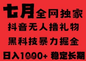 7月最新风口抖音无人直播纯暴力撸音浪,不出镜不说话,黑科技全自动运行,长期稳定,日入1k【揭秘】-互联网资源大全网