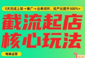 淘宝截流快速起店玩法,掌握暴力快速起店的流程,5天完成上架-推广-出单闭环-互联网资源大全网