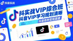 抖音实战VIP综合班,抖音VIP学习规划请晰抖音各种变现渠道-互联网资源大全网