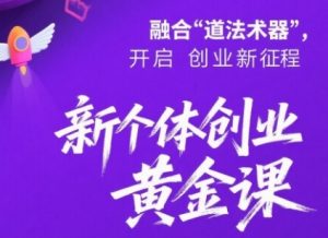 新个体创业黄金课:道法术器四维抢占2025红利-互联网资源大全网
