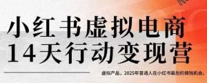 小红书虚拟电商14天变现训练营,虚拟产品,2025年普通人在小红书最后的搞钱机会-互联网资源大全网