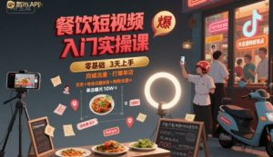 餐饮短视频入门实操课,引爆同城流量,打爆单店-互联网资源大全网