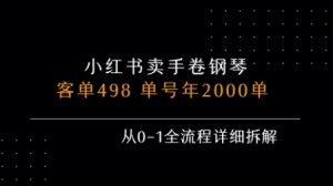 小红书私域卖手卷钢琴,客单498,单号年销2000单,从0-1全流程详细拆解-互联网资源大全网