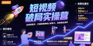 短视频破局实操营,业余到高手,打造短视频核心竞争力,实现商业闭环-互联网资源大全网