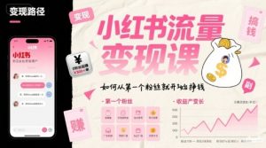 小红书流量变现课,如何从第一个粉丝就开始挣钱-互联网资源大全网