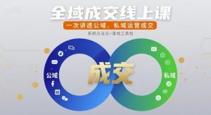 全域成交线上课,一次讲透公域、私域运营成交-互联网资源大全网