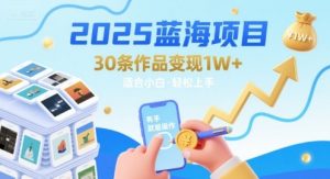 2025蓝海项目30条作品 变现1w+ 有手就能操作适合小白做-互联网资源大全网
