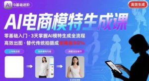 AI模特进阶课程,0基础高效生成逼真电商模特图-第一资源库