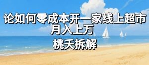 论如何零成本开一家线上超市,月入上W-互联网资源大全网