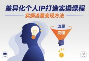 差异化个人IP打造实操课程,实操流量变现方法-互联网资源大全网