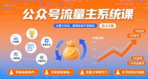 公众号流量主系统课,AI暴力玩法,复制粘贴打造副业,日入5张 +【附工具指令】-互联网资源大全网