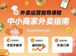 外卖运营指导课程,中小商家外卖指南,手把手带出能挣钱的外卖店-互联网资源大全网