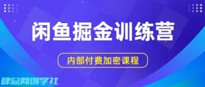 闲鱼掘金训练营，双重暴力变现，日入2张+，小白也能轻松上手-互联网资源大全网