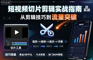 短视频切片剪辑实战指南，从剪辑技巧到流量突破-互联网资源大全网