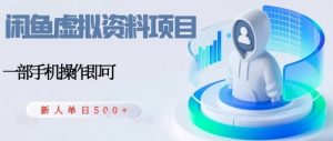 闲鱼虚拟资料项目,每天一小时,新人日入5张-互联网资源大全网