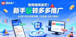 告别烧钱迷茫!新手玩转多多推广:从0到1的全流程攻略(含选品/出价/避坑)-第一资源库