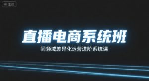 直播电商系统班，同领域差异化运营进阶系统课-互联网资源大全网