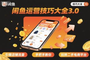 闲鱼运营技巧大全3.0，引爆店铺流量，手把手教你玩转二手电商平台-互联网资源大全网