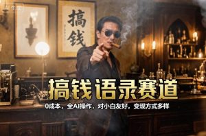 搞钱语录赛道,0成本,全AI操作,对小白友好,变现方式多样-互联网资源大全网