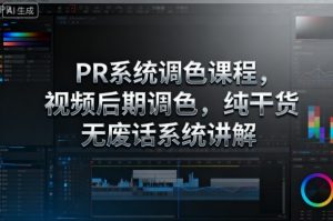PR系统调色课程，视频后期调色，纯干货无废话系统讲解-互联网资源大全网