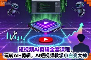 短视频Ai剪辑全套课程,玩转AI+剪辑,AI短视频教学小白变大神-互联网资源大全网