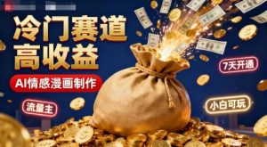 公众号冷门赛道,用AI做情感漫画,7天开通流量主,操作简单,小白可玩-互联网资源大全网