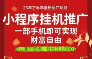 一部手机即可实现财富自由,微信小程序推广最新玩法教学,操作简单容易上手【揭秘】-互联网资源大全网
