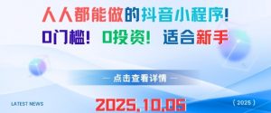人人都能做的抖音小程序，0门槛0成本，适合新手-互联网资源大全网