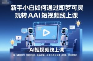 新手小白如何通过即梦可灵玩转AI短视频线上课-互联网资源大全网