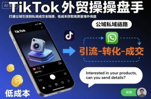 TikTok外贸操盘手,打通公域引流到私域成交全链路,低成本获取高质量海外询盘-互联网资源大全网