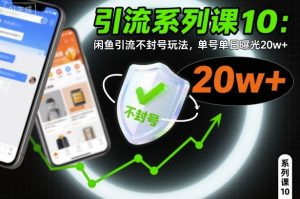 引流系列课10：闲鱼引流不封号玩法，单号单日曝光20w+-互联网资源大全网