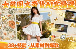 女装图文带货的AI实操课,覆盖38个实用技能,快速提升素材制作效率-互联网资源大全网