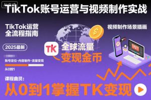 2025最新TikTok账号运营与视频制作实战全流程，从0到1掌握TK变现（含11月最新TK搬运技术）-互联网资源大全网
