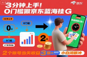 3分钟上手!0门槛做京东蓝海全自动掘金,2个账号当天收益3张+,小白闭眼冲【揭秘】-互联网资源大全网