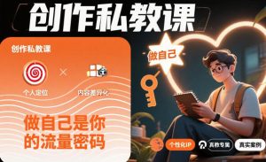 创作私教课,做自己是你的流量密码-互联网资源大全网