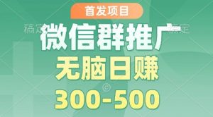 首发项目，微信群推广掘金，多号矩阵无脑日入3-5张【揭秘】-第一资源库
