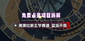 免费占星项目拆解_测测拉新玄学赛道，蓝海开局-第一资源库