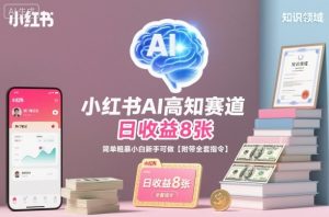 小红书AI高知赛道,日收益8张,简单粗暴小白新手可做【附带全套指令】-互联网资源大全网