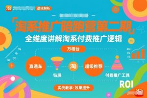 淘系推广陪跑营第二期,全维度讲解淘系付费推广逻辑-第一资源库