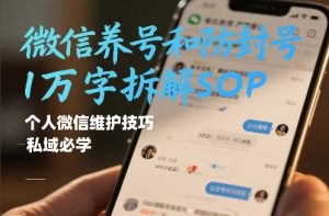 微信养号和防封号1万字拆解SOP,个人微信维护技巧,私域必学【文档】-第一资源库